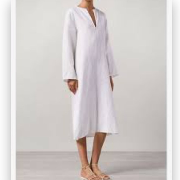 Denis Colomb hand woven linen caftan, Petrol Blue, Size Medium - Picture 2 of 9